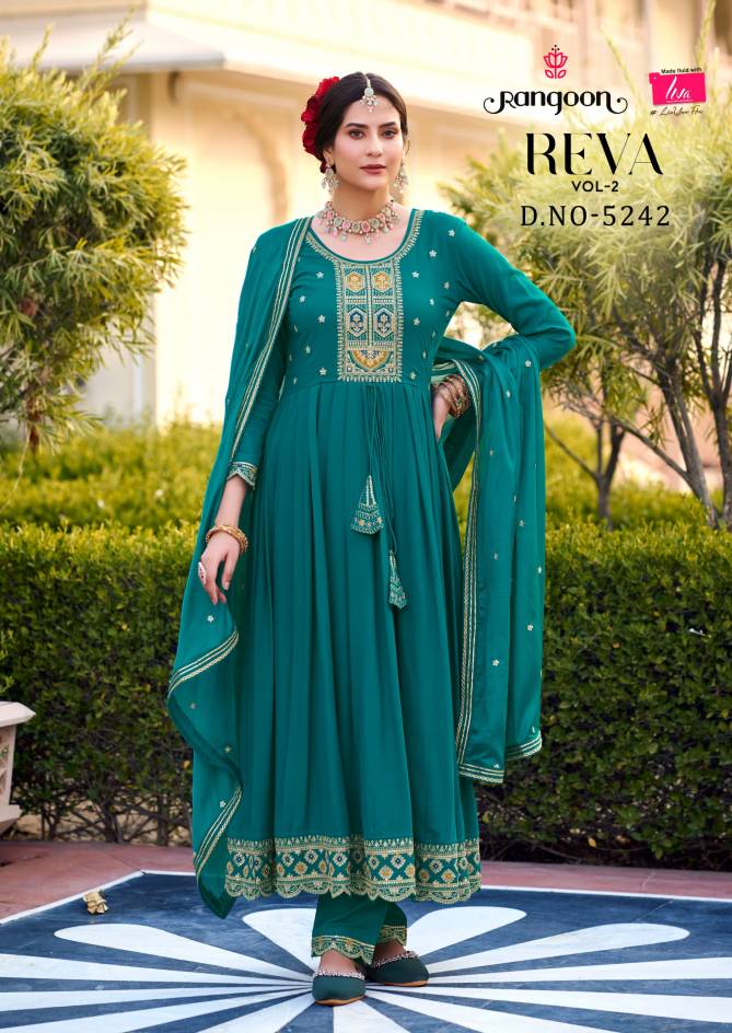 Reva Vol 2 By Rangoon Rayon Embroidery Readymade Suits Wholesale Market In Surat